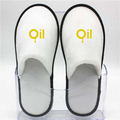 Disposable Thicken Velour Non-Skid Closed-Toe Hotel Slipper